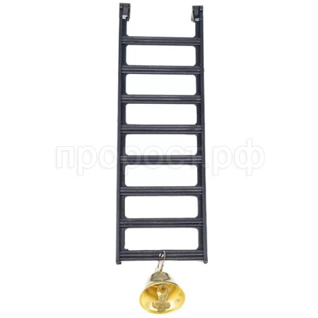 Игрушка д/птиц Лесенка с колокольчиком блистер серая/5044/Дарэлл Игрушка д/птиц Лесенка с колокольчиком блистер серая/5044/Дарэлл