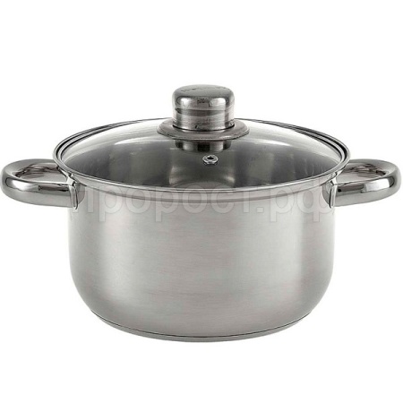 Кастрюля 2,6л нерж. со стеклянной крышкой BE-156/2 /12шт/ Webber Кастрюля 2,6л нерж. со стеклянной крышкой BE-156/2 /12шт/ Webber