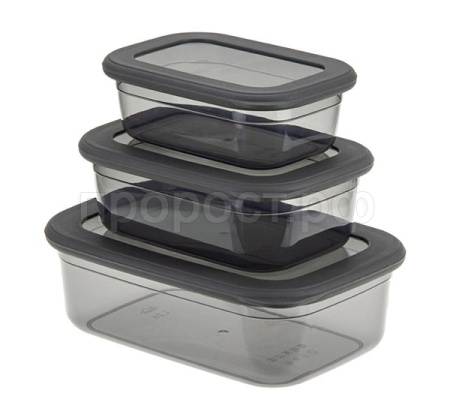 Контейнер для продуктов (0,4+0,7+1,2л) РЕСПЕКТ графитовый М1264 Контейнер для продуктов (0,4+0,7+1,2л) РЕСПЕКТ графитовый М1264