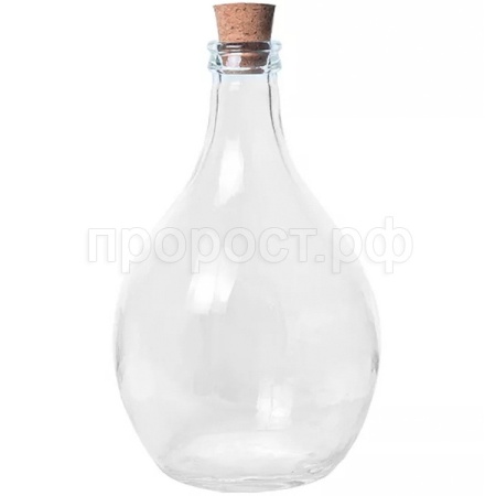 Бутыль 5л "Дамижана" прозрачная с пробкой /4шт/ Бутыль 5л "Дамижана" прозрачная с пробкой /4шт/
