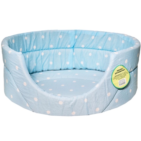 Лежанка овальная стеганая поролон хлопок с подушкой Горох МИКС 42*34*18см/DONBARON Лежанка овальная стеганая поролон хлопок с подушкой Горох МИКС 42*34*18см/DONBARON