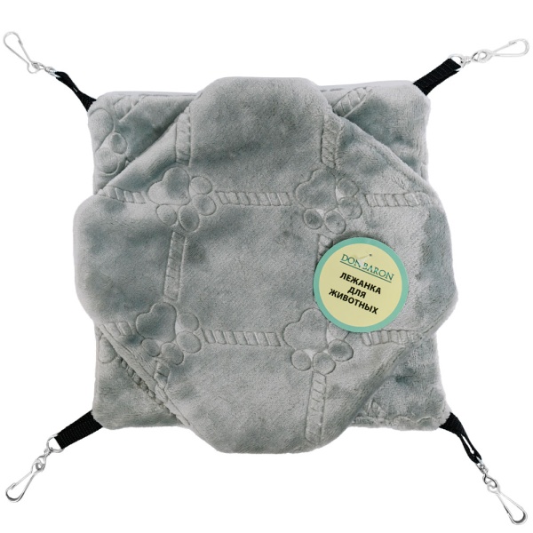 Гамак д/грызунов Мех лапки микс подвесной 2уровня на 4-х карабинах 26*26см/DONBARON Гамак д/грызунов Мех лапки микс подвесной 2уровня на 4-х карабинах 26*26см/DONBARON