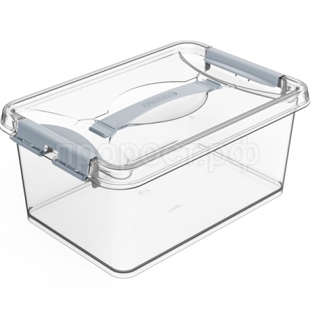 Контейнер д/хранения Клик 8л прозрачный с защелками С273ПРО
