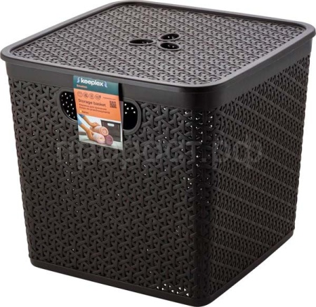 Корзина д/хранения Keeplex Rattan 21л с крышкой квадрат. темный каштан KL1305 /6шт/ПР Корзина д/хранения Keeplex Rattan 21л с крышкой квадрат. темный каштан KL1305 /6шт/ПР