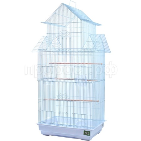 Клетка д/птиц N1 ДКп608А 47*36*100см  укомплектованная три домика белая/4шт/Евро Клетка д/птиц N1 ДКп608А 47*36*100см  укомплектованная три домика белая/4шт/Евро