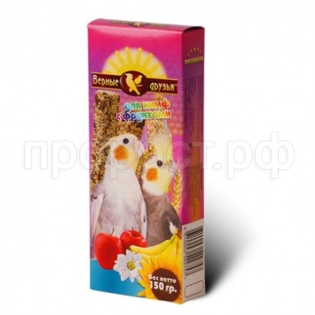 Лакомство для птиц Верные друзья Палочки с фруктами 150гр Лакомство для птиц Верные друзья Палочки с фруктами 150гр