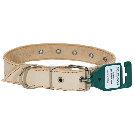 Ошейник кожа белый 1сл 30мм DONBARON Ошейник кожа белый 1сл 30мм DONBARON