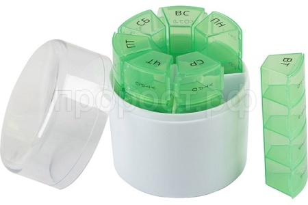 Таблетница на 7 дней цилиндр ECOS 104326 /100шт/ Таблетница на 7 дней цилиндр ECOS 104326 /100шт/