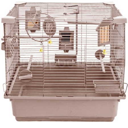 Клетка д/птиц N1 РПК60 42*30*h38см укомплектованная бежевая/Евро Клетка д/птиц N1 РПК60 42*30*h38см укомплектованная бежевая/Евро
