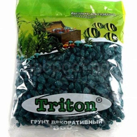 Грунт для аквариума Тритон блестящий морская волна 800гр