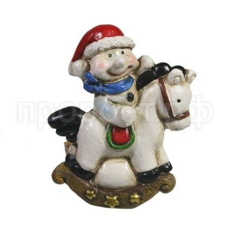 Магнит Снеговик на лошадке L4W1H4,5 714198 Магнит Снеговик на лошадке L4W1H4,5 714198