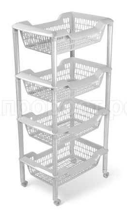 Этажерка универсальная Джета 4 корзины светло-серый на колесиках С736 /4шт/ Мартика Этажерка универсальная Джета 4 корзины светло-серый на колесиках С736 /4шт/ Мартика