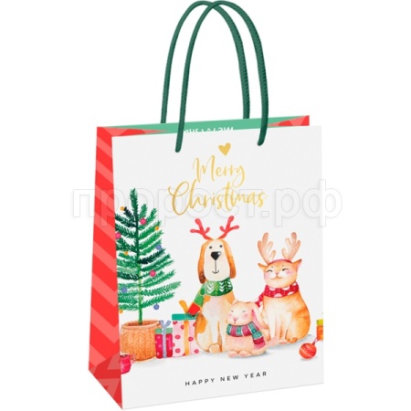 Пакет подарочный 18*23*10см "NY greetings" глянц. ламинация MESHU/MS_61583/Рельеф Пакет подарочный 18*23*10см "NY greetings" глянц. ламинация MESHU/MS_61583/Рельеф