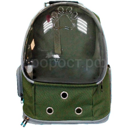 Рюкзак-переноска д/животн.с панор.видом вентил.отверст.20x25x41см зеленый/Рп28з/ Рюкзак-переноска д/животн.с панор.видом вентил.отверст.20x25x41см зеленый/Рп28з/