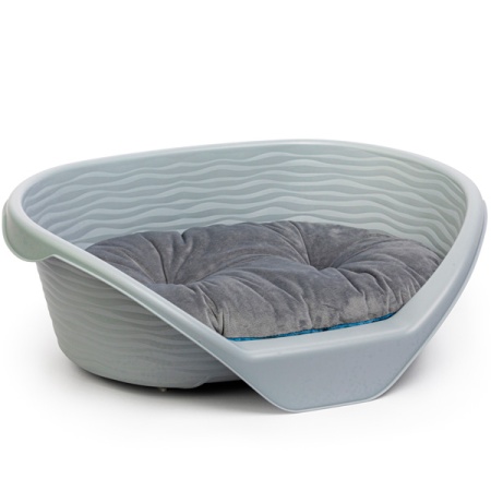 Лежанка пластиковая с подушкой серый/М8410 Лежанка пластиковая с подушкой серый/М8410