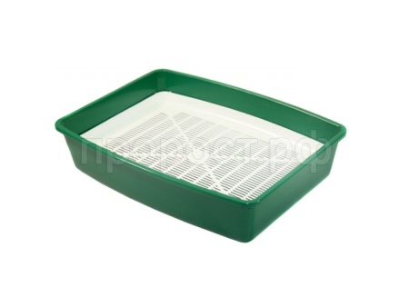 Туалет для кошек глубокий с сеткой зеленый ВАКА  Туалет для кошек глубокий с сеткой зеленый ВАКА