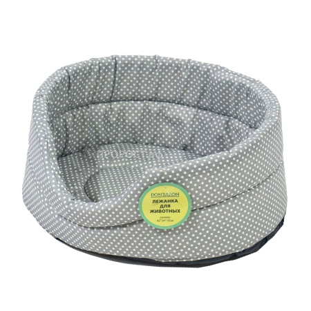 Лежанка овальная стеганая поролоновая хлопок Горох МИКС 42*34*18см/DONBARON Лежанка овальная стеганая поролоновая хлопок Горох МИКС 42*34*18см/DONBARON