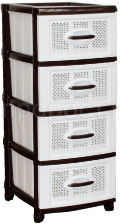 Комод Звездочка 4-х секц. шоколадно-белый Комод Звездочка 4-х секц. шоколадно-белый