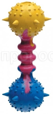 Игрушка для собак Гантель каучуковая с шипами 15см для средних пород/ISJ17140/ЗР Игрушка для собак Гантель каучуковая с шипами 15см для средних пород/ISJ17140/ЗР