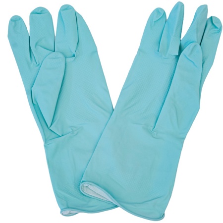 Перчатки хозяйственные латексные опудренные S мята 87595 /12шт/ Перчатки хозяйственные латексные опудренные S мята 87595 /12шт/