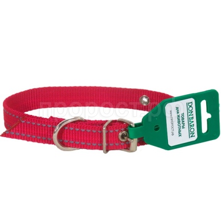 Ошейник 1сл капрон 20мм красный со светоотражающими полосами DONBARON Ошейник 1сл капрон 20мм красный со светоотражающими полосами DONBARON
