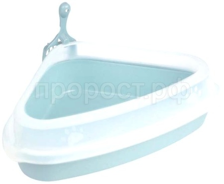 Туалет для кошек глубокий угловой с бортом 54*40*15,5см Туалет для кошек глубокий угловой с бортом 54*40*15,5см