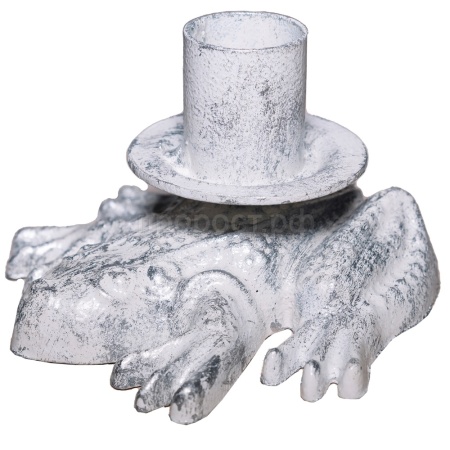 ДЕКОР Подсвечник Лягушка бел серебро РЗДИ/1шт ДЕКОР Подсвечник Лягушка бел серебро РЗДИ/1шт