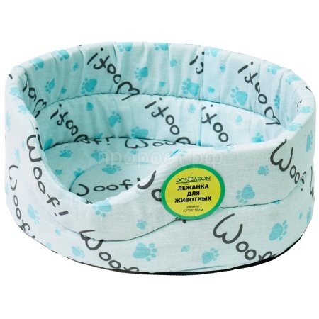 Лежанка овальная стеганая поролоновая хлопок Лапки МИКС 52*46*20см/DONBARON Лежанка овальная стеганая поролоновая хлопок Лапки МИКС 52*46*20см/DONBARON