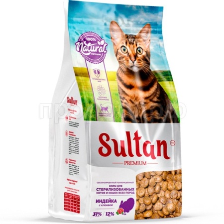 Кошки Султан Премиум Индейка с клюквой д/стерилизованных 400г/15шт/5912 ЧЗ Кошки Султан Премиум Индейка с клюквой д/стерилизованных 400г/15шт/5912 ЧЗ