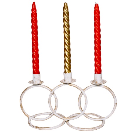 ДЕКОР Подсвечник Кольцо 3 свечи бел золото РЗДИ/1шт ДЕКОР Подсвечник Кольцо 3 свечи бел золото РЗДИ/1шт