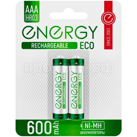 Аккумулятор (батарейка) Energy Eco Nimh 900mah HR03/2B ААА (2шт) /144шт/104987 Аккумулятор (батарейка) Energy Eco Nimh 900mah HR03/2B ААА (2шт) /144шт/104987