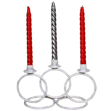 ДЕКОР Подсвечник Кольцо 3 свечи бел серебро РЗДИ/1шт ДЕКОР Подсвечник Кольцо 3 свечи бел серебро РЗДИ/1шт