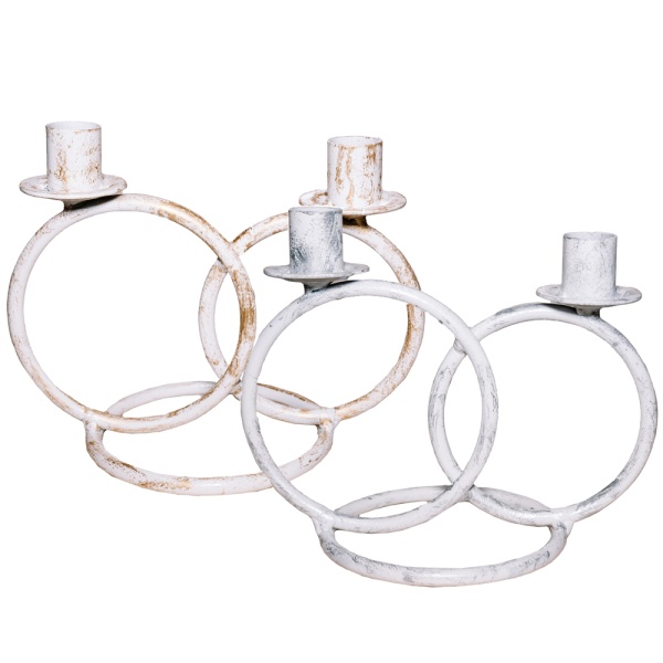 ДЕКОР Подсвечник Кольцо 2 свечи бел серебро РЗДИ/1шт ДЕКОР Подсвечник Кольцо 2 свечи бел серебро РЗДИ/1шт