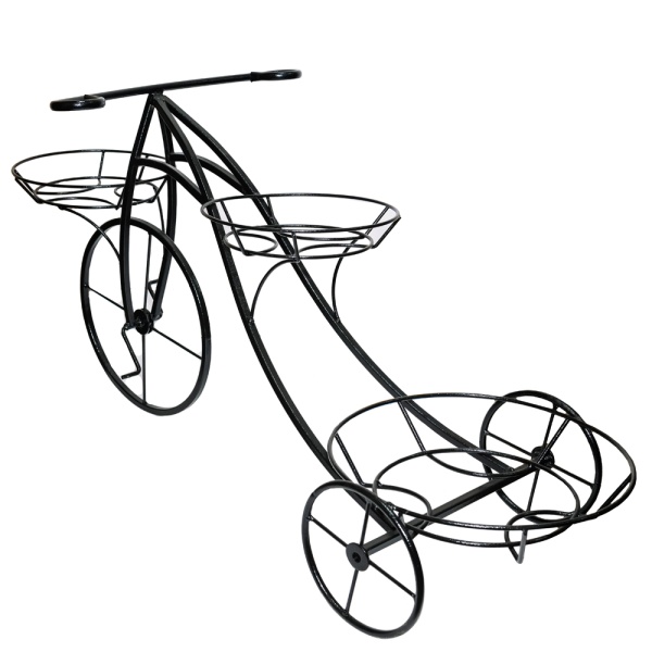 Подставка садовый декор ВЕЛОСИПЕД 3 горшка черный РЗДИ/1шт Подставка садовый декор ВЕЛОСИПЕД 3 горшка черный РЗДИ/1шт