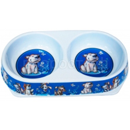 Миска двойная меламиновая №1 с рисунком Веселые картинки 24,5*13,5см/А2001/4/Евро Миска двойная меламиновая №1 с рисунком Веселые картинки 24,5*13,5см/А2001/4/Евро