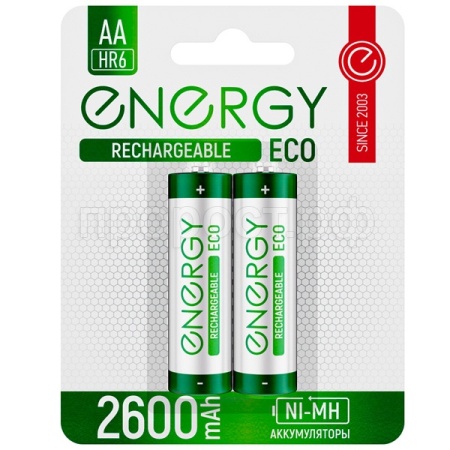 Аккумулятор (батарейка) Energy Eco Nimh 2600mah HR6/2B АА (2шт) /80шт/104989 Аккумулятор (батарейка) Energy Eco Nimh 2600mah HR6/2B АА (2шт) /80шт/104989